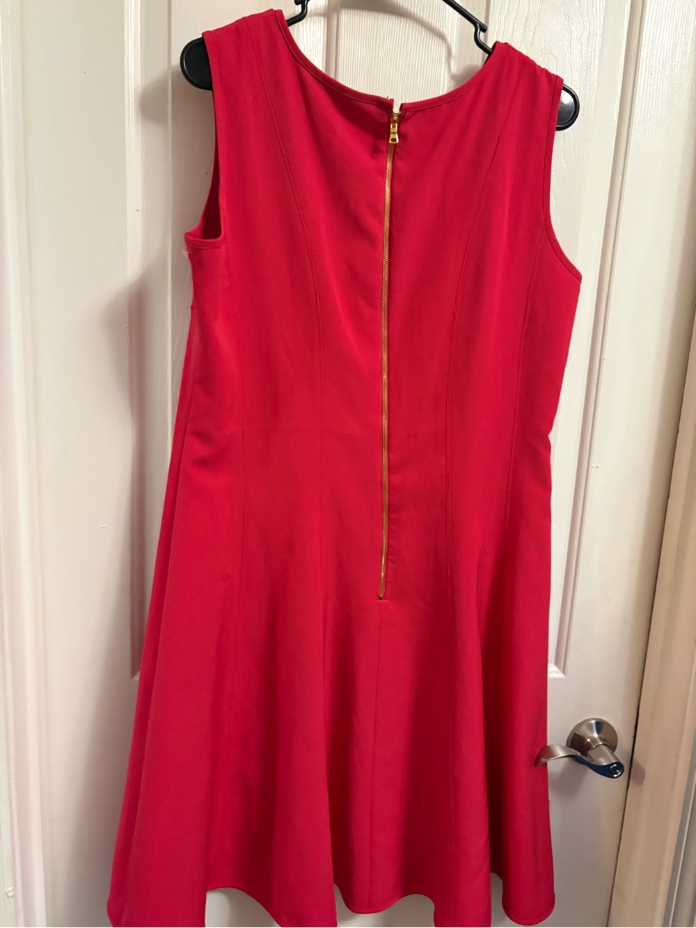 LF Red Sleeveless Midi Dress with Gold Back Zip